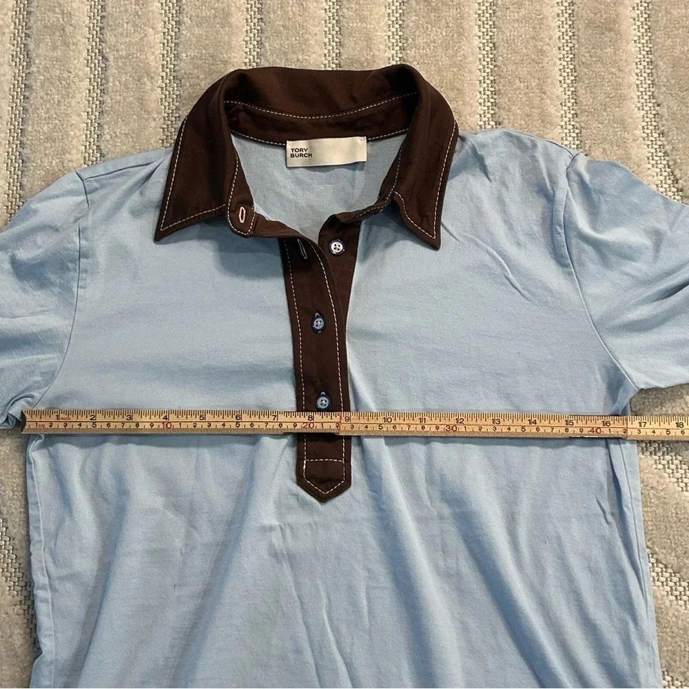 Tory Burch Cotton Piqué Polo Shirt in Blue - S